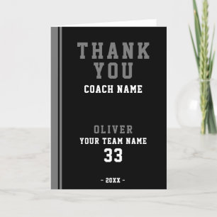 Vielen Dank Coach Football Player Team Foto-Karte Dankeskarte