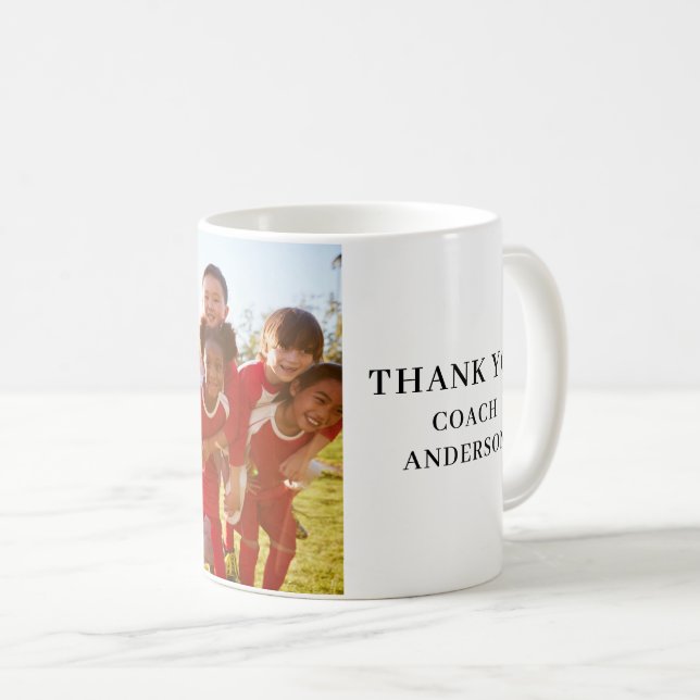 Vielen Dank Coach Foto Name Kaffeetasse (VorderseiteRechts)
