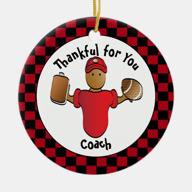 Vielen Dank Coach Geschenk - Personalisiert Keepak Keramik Ornament (Vorne)