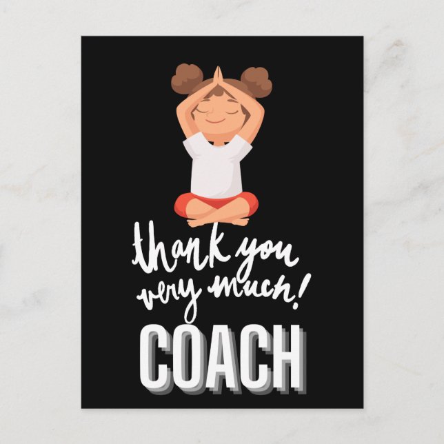Vielen Dank, Coach mit Yoga namaste Postkarte (Vorderseite)