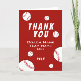 Vielen Dank Coach Red Baseball Card Dankeskarte