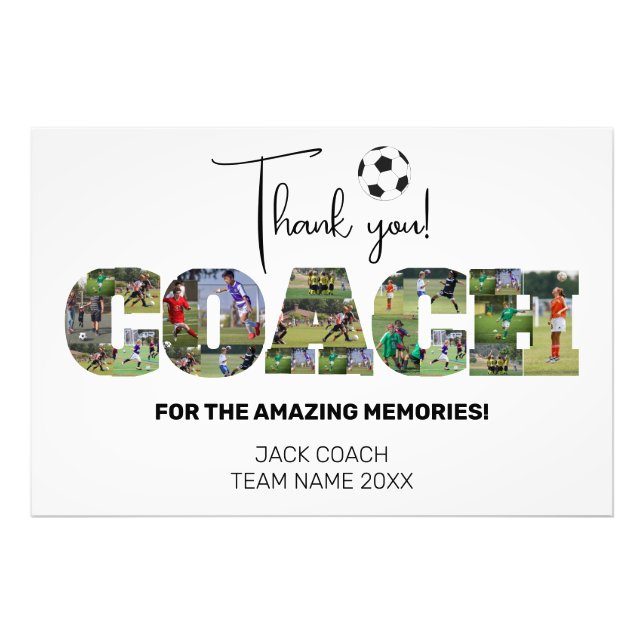 Vielen Dank Coach Soccer Collage Fotodruck (Vorne)