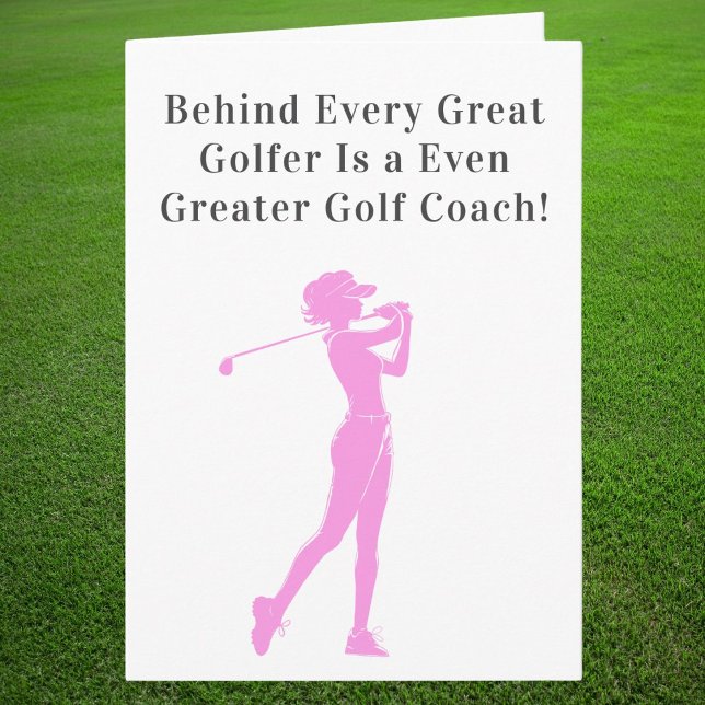 Vielen Dank Coach Sporty Frau Golfer Karte (Von Creator hochgeladen)