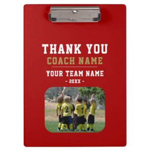 Vielen Dank Coach Team Name Foto Klemmbrett