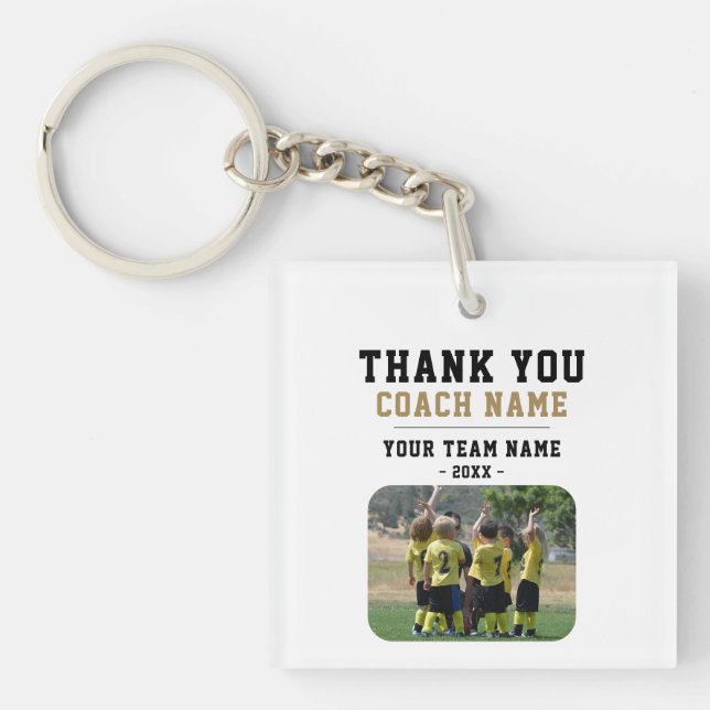 Vielen Dank Coach Team Name Foto Schlüsselanhänger (Vorderseite)