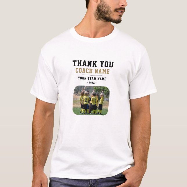 Vielen Dank Coach Team Name Foto T-Shirt (Vorderseite)