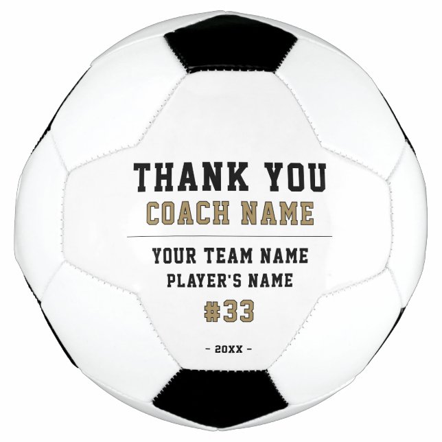 Vielen Dank Coach Team Name Number Fußball (Vorderseite)