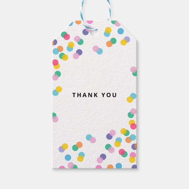 Vielen Dank Colorful Confetti Geschenkanhänger (Vorderseite)