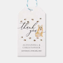 Vielen Dank Corgi PUPPY Hund Wedding Geschenkanhänger