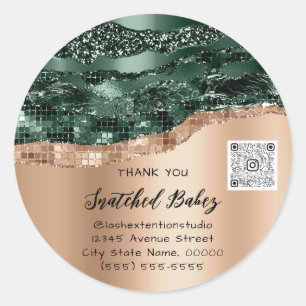 Vielen Dank Cosmetic Logo QRCode Woodland Green Ro Runder Aufkleber