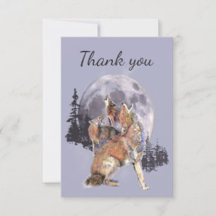 Vielen Dank, Coyotes Watercolor Natur Dankeskarte