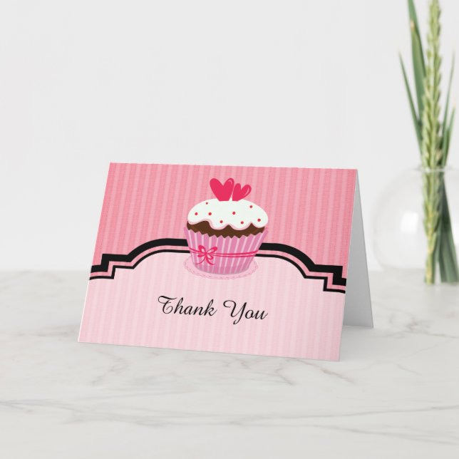 Vielen Dank Cupcake Thema Dankeskarte (Vorderseite)