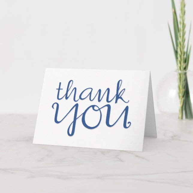 Vielen Dank Cursive Blue 2 Card Dankeskarte (Vorderseite)