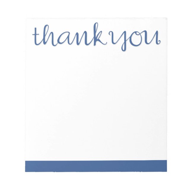 Vielen Dank Cursive Blue Notepad Notizblock (Vorderseite)