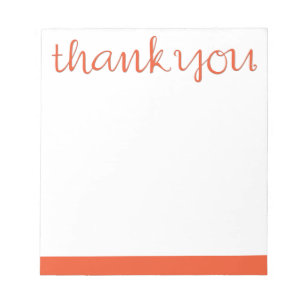 Vielen Dank Cursive Mandarine Notepad Notizblock