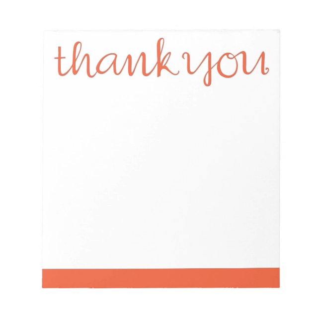 Vielen Dank Cursive Mandarine Notepad Notizblock (Vorderseite)