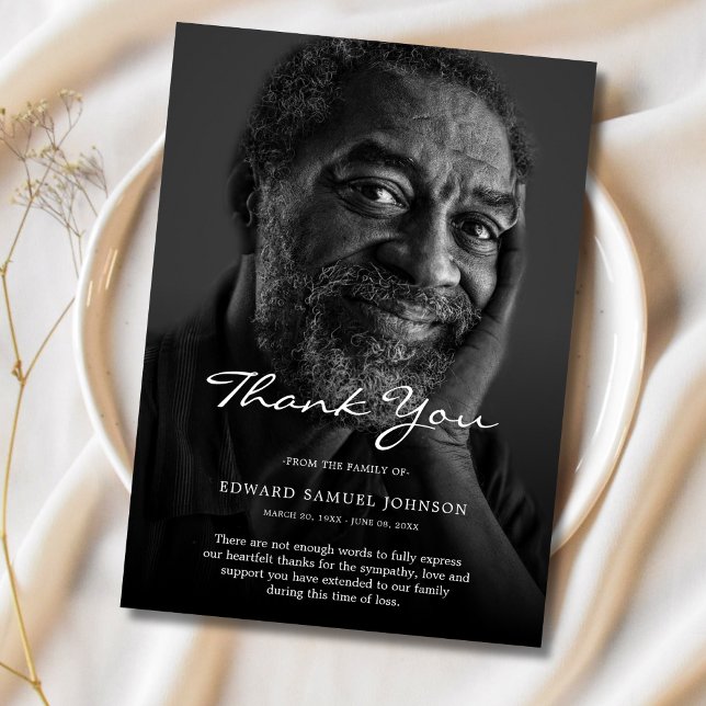 Vielen Dank Custom Beuneral Foto Beileid Trauerver Dankeskarte (Sympathy Thank You Custom Photo)