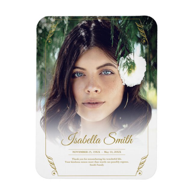 Vielen Dank Custom Beuneral Foto Beileid Trauerver Magnet (Vertikal)