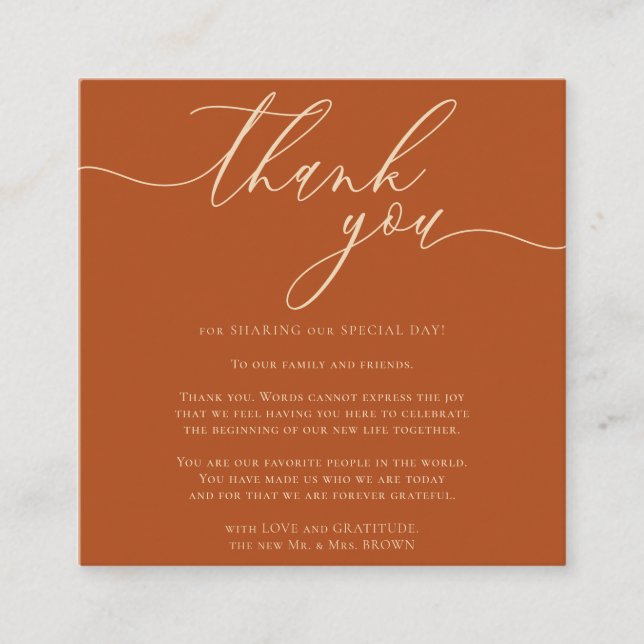 Vielen Dank Custom Foto Simple Business Wedding Begleitkarte (Vorderseite)