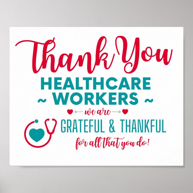 Vielen Dank, das Healthcare Workers Poster (Vorne)