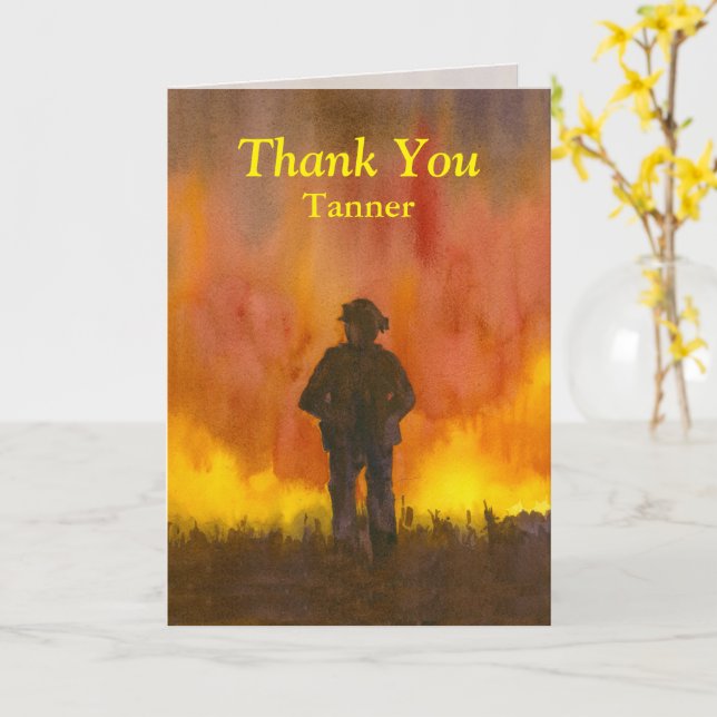 Vielen Dank, dass der Feuerwehrhelfer den Höhepunk Karte (Gelbe Blume)