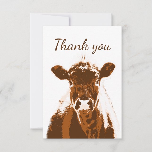 Vielen Dank, dass die braune landwirtschaftliche K Dankeskarte (Vorderseite)