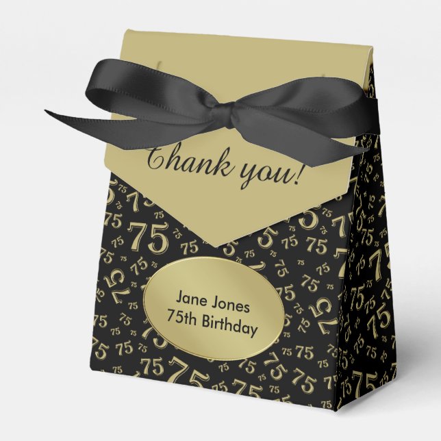 Vielen Dank, dass Sie 75. Gold/Black Random Number Geschenkschachtel (Vorderseite)