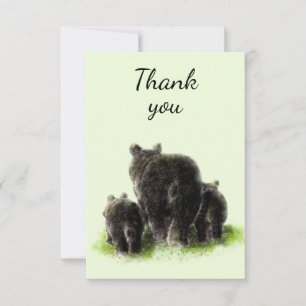 Vielen Dank, dass Sie Aquarell Black Bar Animal Na Dankeskarte