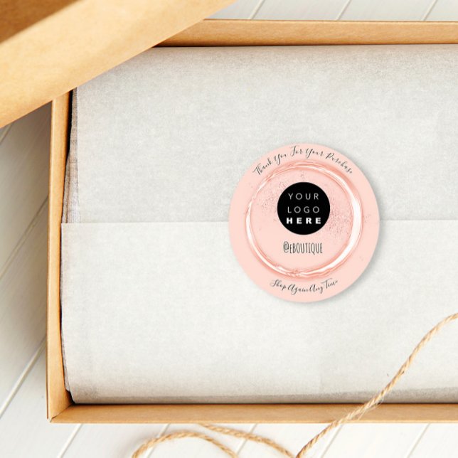 Vielen Dank, dass Sie Boutique Logo Handmade Powde Runder Aufkleber (Von Creator hochgeladen)