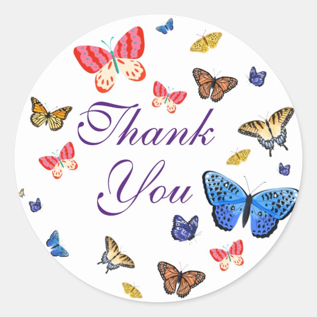Vielen Dank, dass Sie Butterfets Round Stickers (Vorderseite)