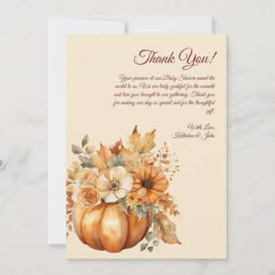 Vielen Dank, dass Sie Card Watercolor Pumpkin Blum Einladung