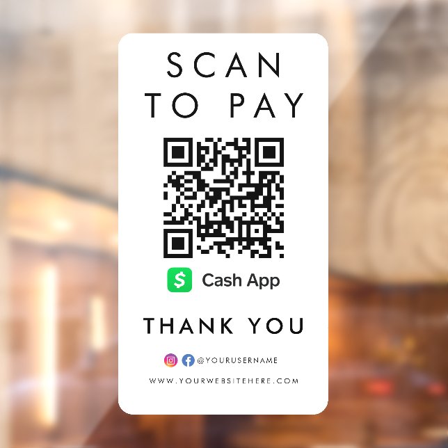 Vielen Dank, dass Sie CashApp Modern Scan zur Beza Fensteraufkleber (Blatt 2)