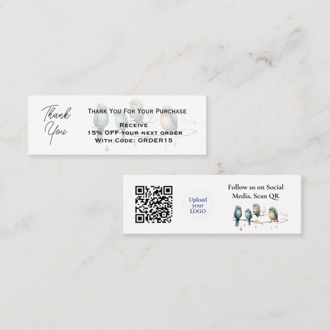 Vielen Dank, dass Sie Code QR Packaging Insert mit Mini Visitenkarte (Vorne/Hinten)