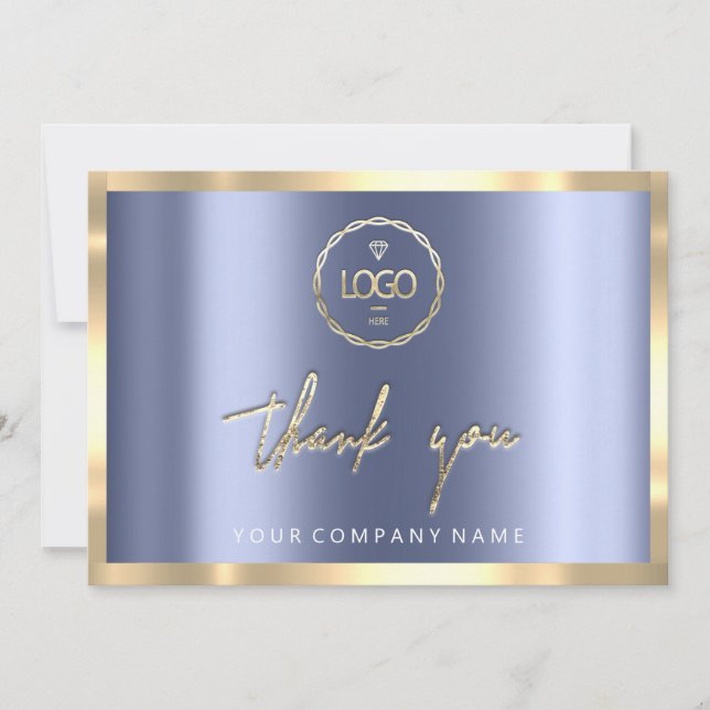Vielen Dank, dass Sie das Logo in Gold blau einfüg Einladung (Vorderseite)
