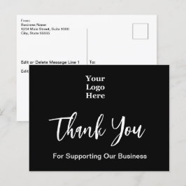 Vielen Dank, dass Sie das Schwarz-Weiß-Logo geschr Postkarte
