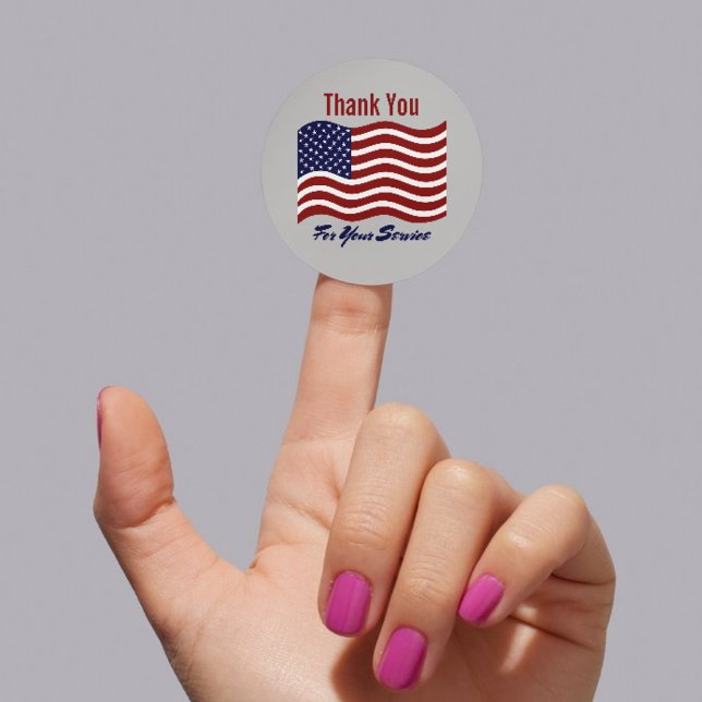 Vielen Dank, dass Sie die amerikanische Flagge Vet Runder Aufkleber (Veterans Sticker)