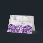 Vielen Dank, dass Sie die benutzerdefinierte Trauz Dankeskarte<br><div class="desc">Lila Hydrangeas danke Ihnen eine Karte für die Schwester der Braut. Oder passen Sie sich an jedes Brautparty oder Hochzeitsbegleiter an. Fügen Sie eine persönliche Nachricht hinzu,  oder löschen Sie den Beispieltext,  um ihn leer zu bestellen.</div>