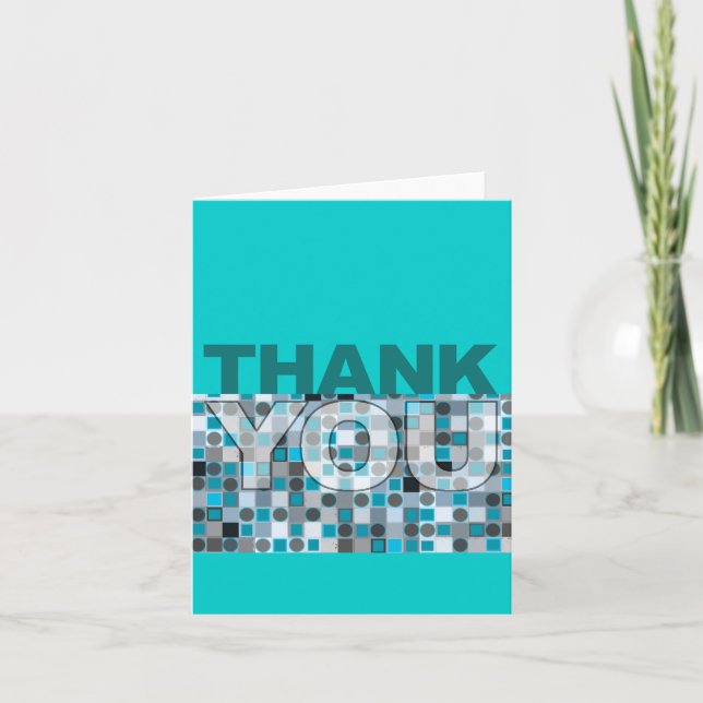 Vielen Dank, dass Sie die blaue Polka Dot Pattern Dankeskarte (Vorderseite)