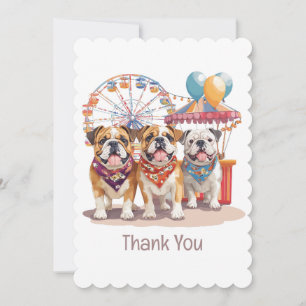 Vielen Dank, dass Sie englische Bulldogs bei einem Dankeskarte