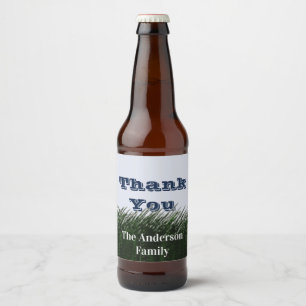 Vielen Dank, dass Sie grünes Gras gestrichen haben Bierflaschenetikett