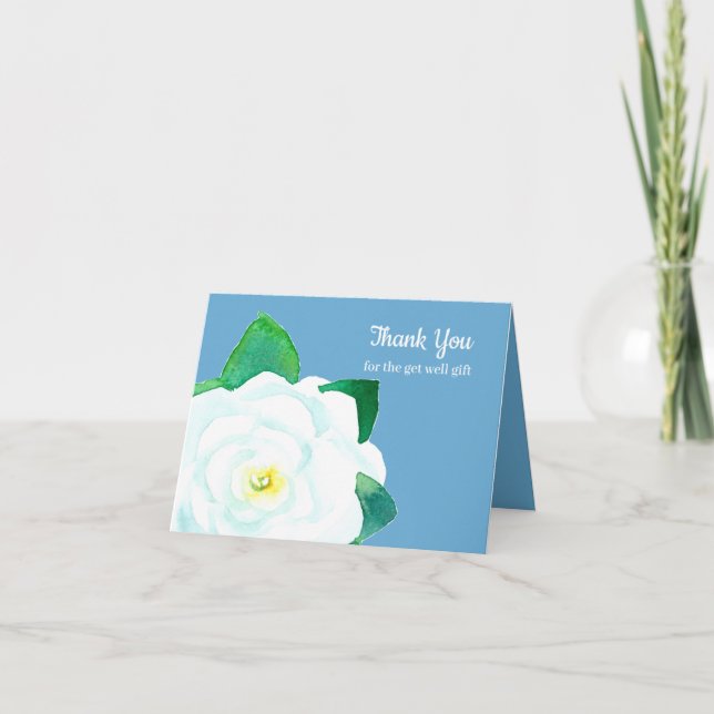 Vielen Dank, dass Sie gut Geschenk Gardenia Blume Dankeskarte (Vorderseite)