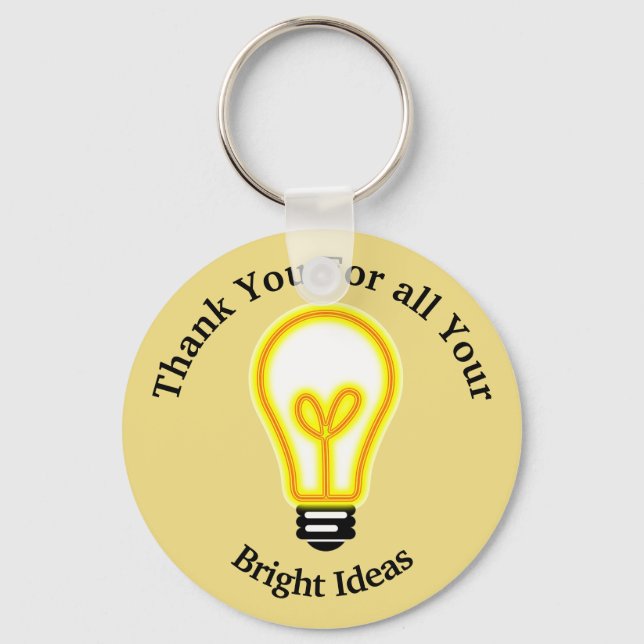Vielen Dank, dass Sie helle Ideen Yellow Light Bul Schlüsselanhänger (Vorderseite)