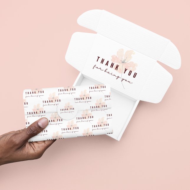 Vielen Dank, dass Sie Ihr Testpapier sind Seidenpapier (Thank someone special with this watercolor floral, "Thank you for being you" tissue paper! )