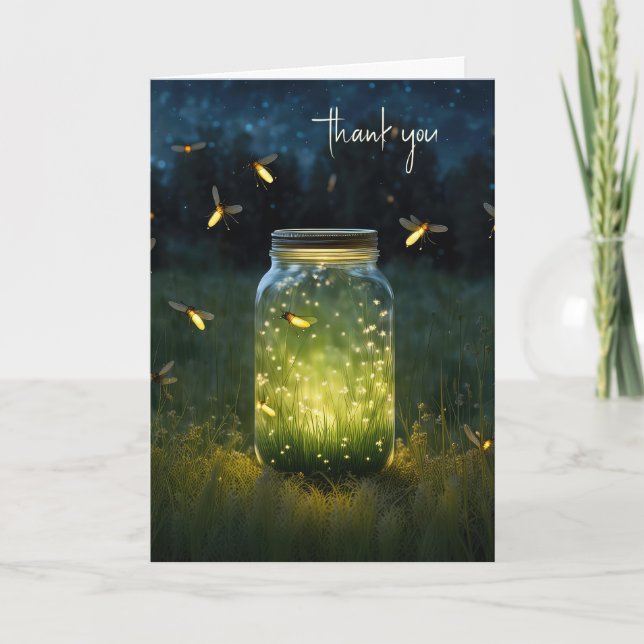 Vielen Dank, dass Sie in Glass Jar Gläser gefangen Karte (Vorderseite)