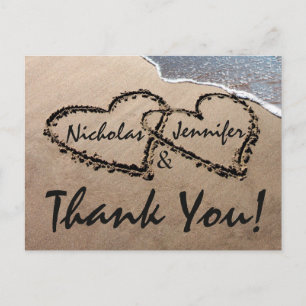 Vielen Dank, dass Sie in Sand Wedding Postcard ges Postkarte