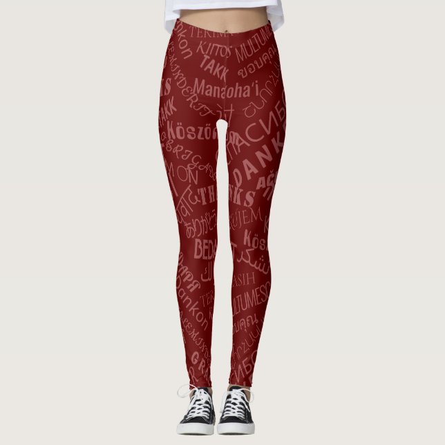 Vielen Dank, dass Sie mehrsprachige Leggings wähle (Vorderseite)