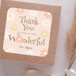 Vielen Dank, dass Sie meinen Geburtstag wunderbar  Quadratischer Aufkleber