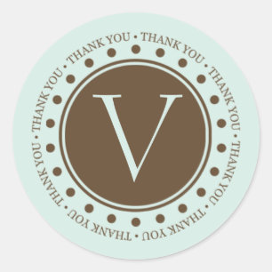 Vielen Dank, dass Sie Mit Monogramm Labels Geschen Runder Aufkleber