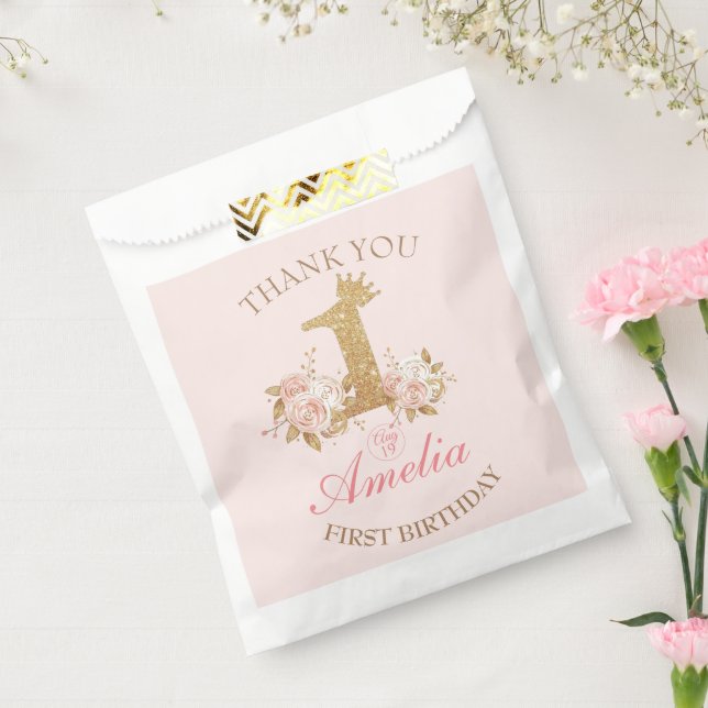 Vielen Dank, dass Sie Pink Gold Crown Princess 1.  Geschenktütchen (Versiegelt)