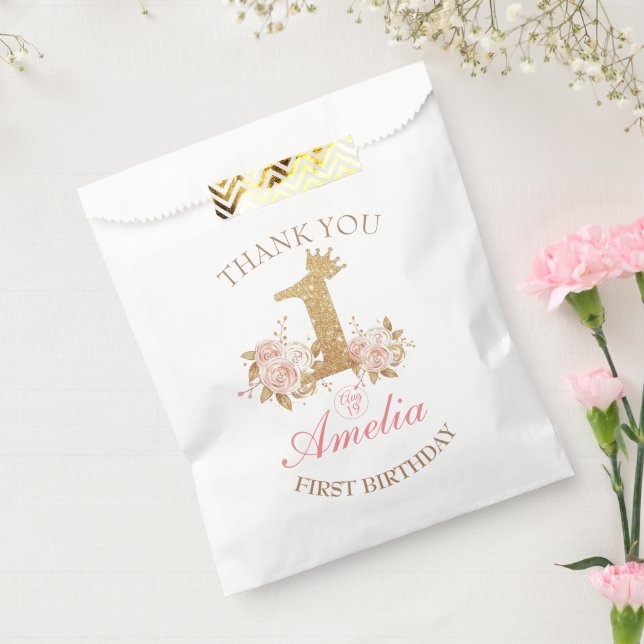 Vielen Dank, dass Sie Pink Gold Crown Princess 1.  Geschenktütchen (Versiegelt)